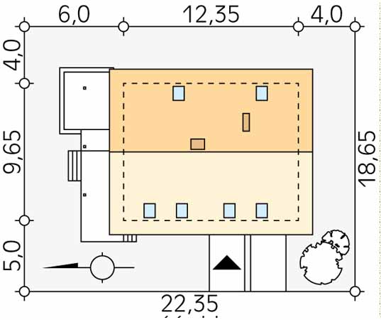 Projekt domu Leo - usytuowanie na działce