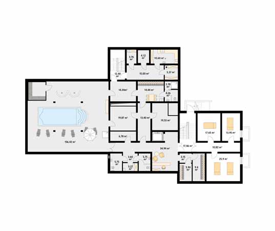 Projekt pensjonatu Libera - rzut piwnicy