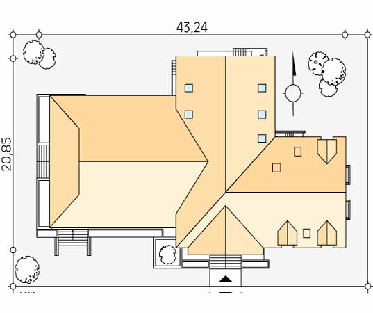 Projekt pensjonatu Libera - usytuowanie na działce