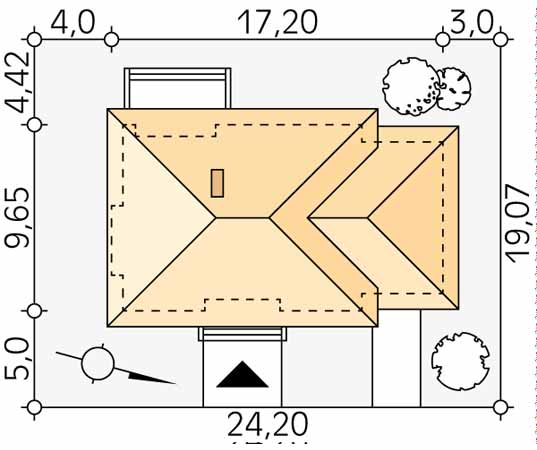 Projekt domu Libra - usytuowanie na działce