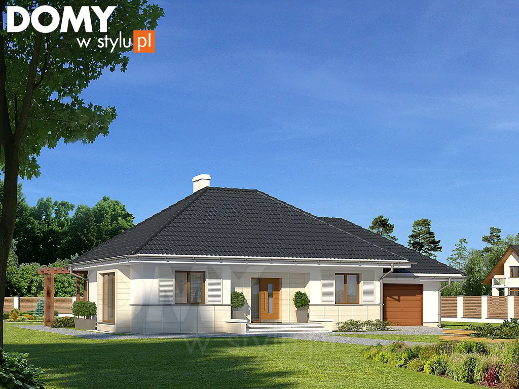 Projekt domu parterowego Libra - wizualizacja frontowa