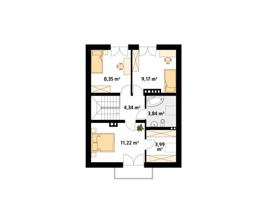 Projekt domu Lilia - rzut poddasza