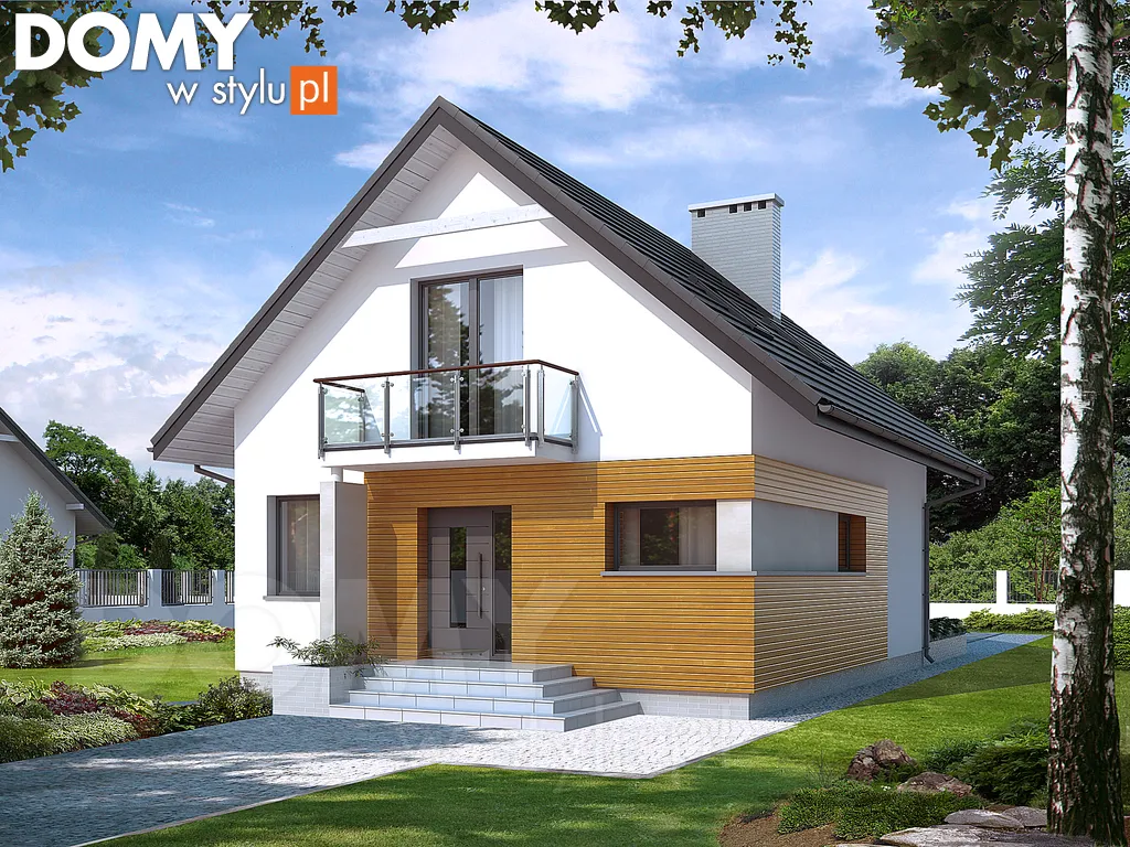 Nowoczesny projekt domu z poddaszem Lilia 2 - wizualizacja frontowa