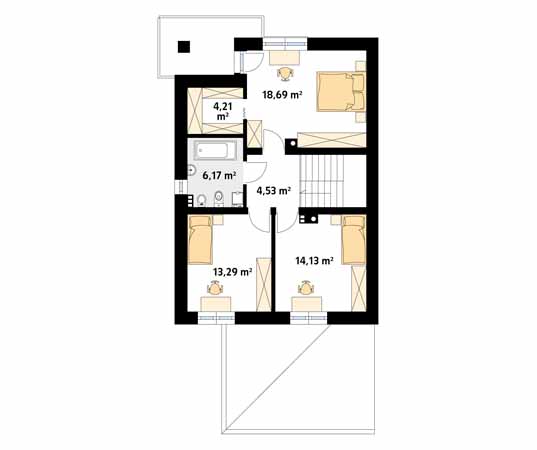 Projekt domu Limba W - rzut piętra