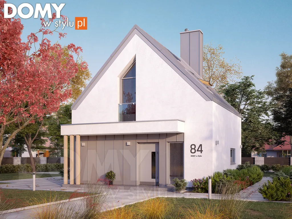 Nowoczesny projekt domu z poddaszem Limonka - wizualizacja frontowa