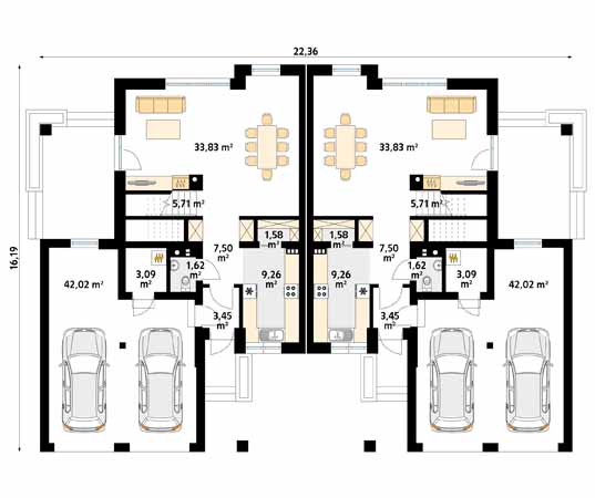 Projekt domu Limonkowy - rzut parteru