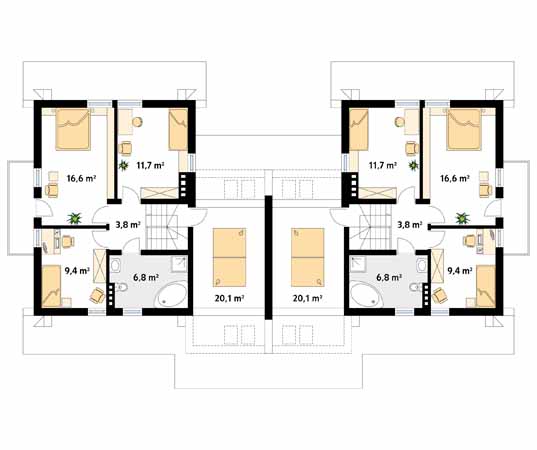 Projekt domu Lira - rzut poddasza