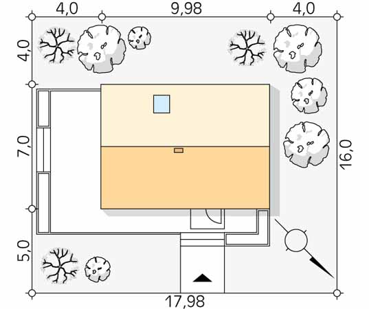 Projekt domu Lisek 2 - usytuowanie na działce