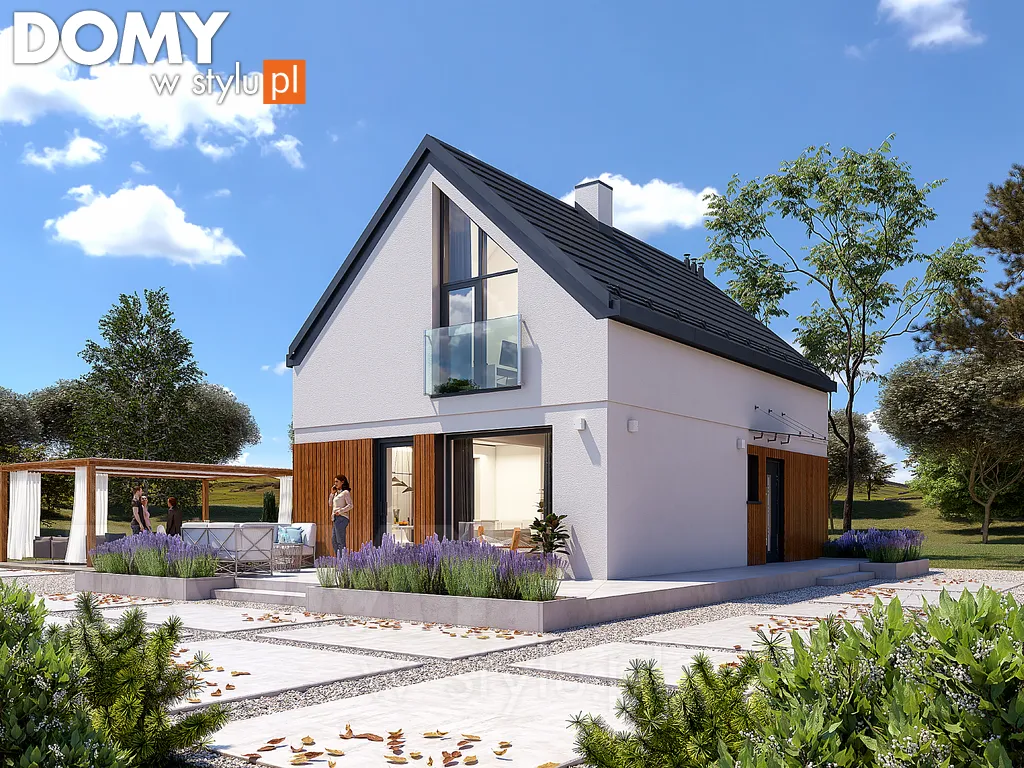 Projekt domu z poddaszem Lisek 2 - wizualizacja frontowa