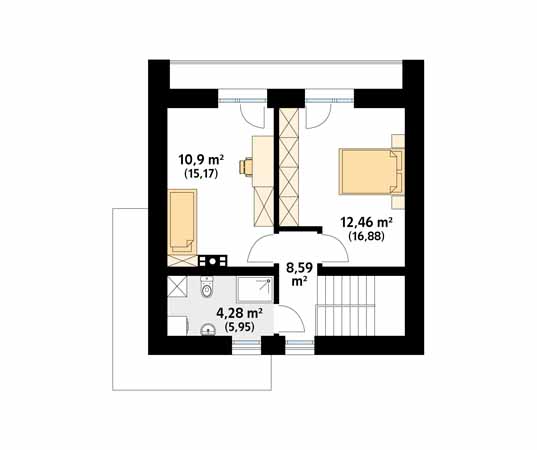 Projekt domu Lopra 2 - rzut poddasza