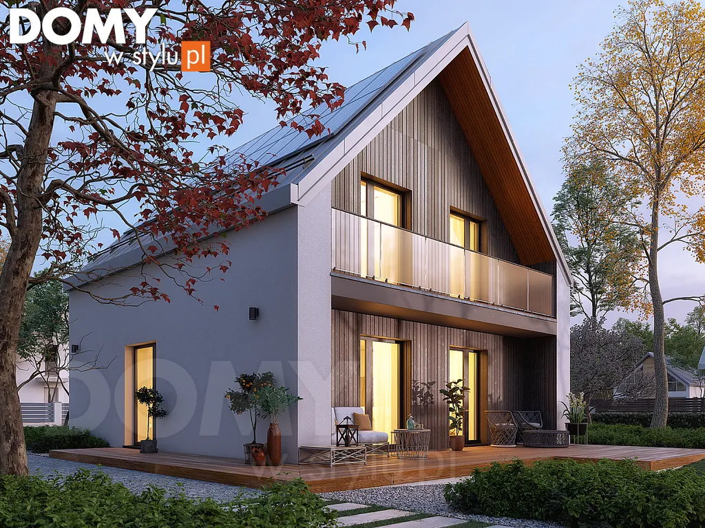 Nowoczesny projekt domu z poddaszem Lopra 2 - wizualizacja frontowa