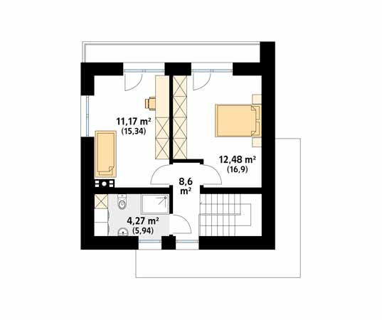 Projekt domu Lopra 3 - rzut piętra