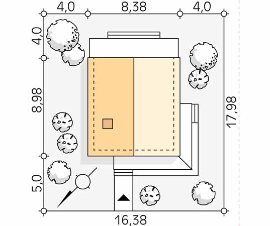 Projekt domu Lopra 3 - usytuowanie na działce