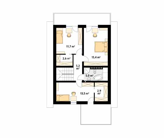 Projekt domu Lotos - rzut poddasza