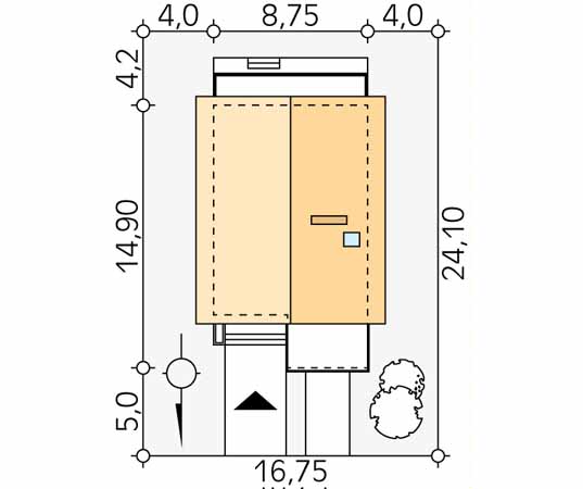 Projekt domu Lotos - usytuowanie na działce