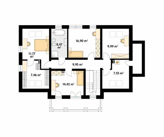 Projekt domu Łubin - rzut poddasza
