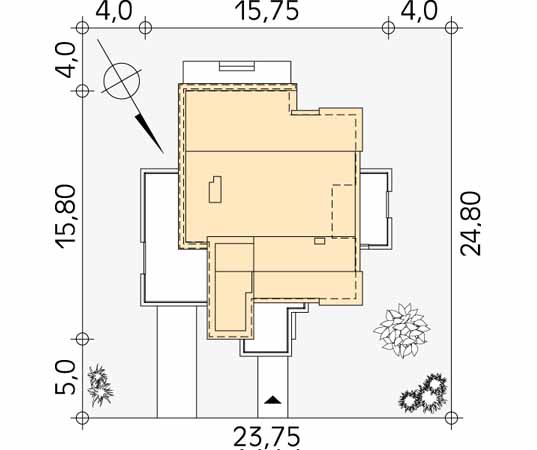 Projekt domu Luna - usytuowanie na działce