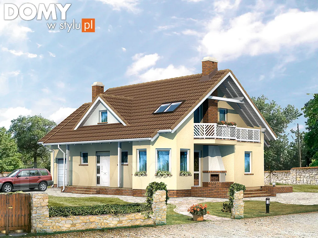 Projekt domu Luśka - wizualizacja frontowa