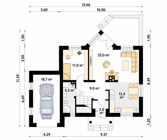 Projekt domu Maciejka 2 - rzut parteru