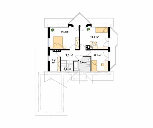 Projekt domu Maciejka 3 - rzut poddasza