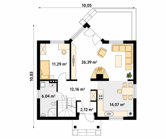 Projekt domu Maciejka dr-S - rzut parteru