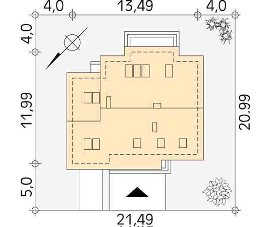 Projekt domu Magda - usytuowanie na działce
