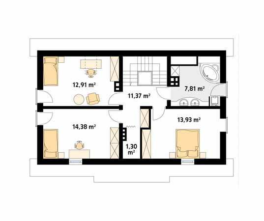 Projekt domu Magnolia 3 - rzut poddasza
