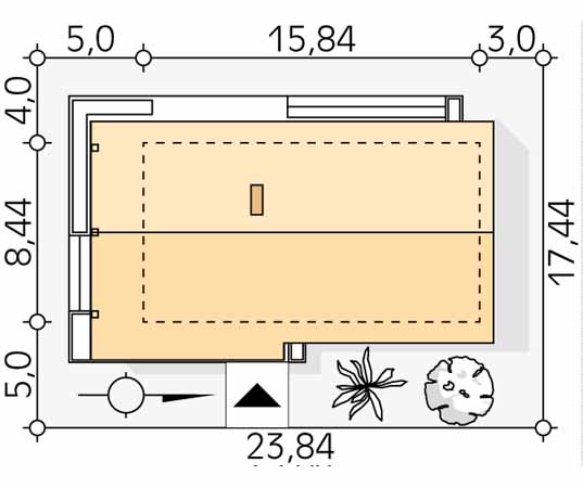 Projekt domu Mahoń 3 - usytuowanie na działce