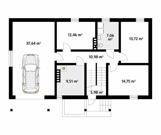 Projekt domu Mahoń 4 - rzut piwnicy