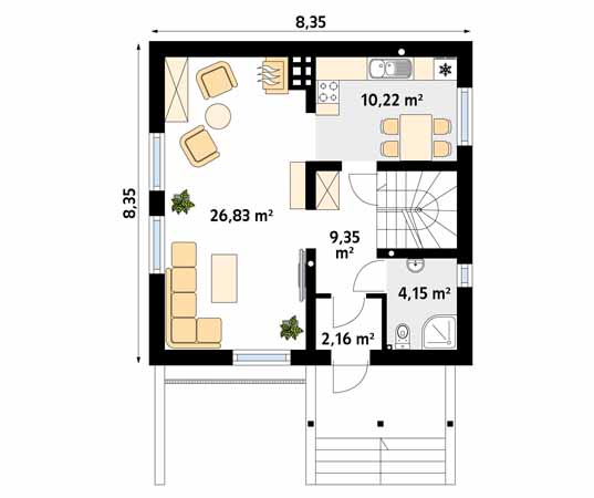 Projekt domu Majka 2 - rzut parteru