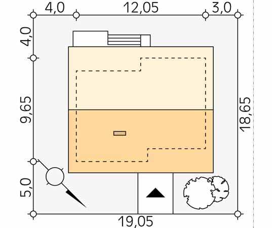 Projekt domu Mak - usytuowanie na działce