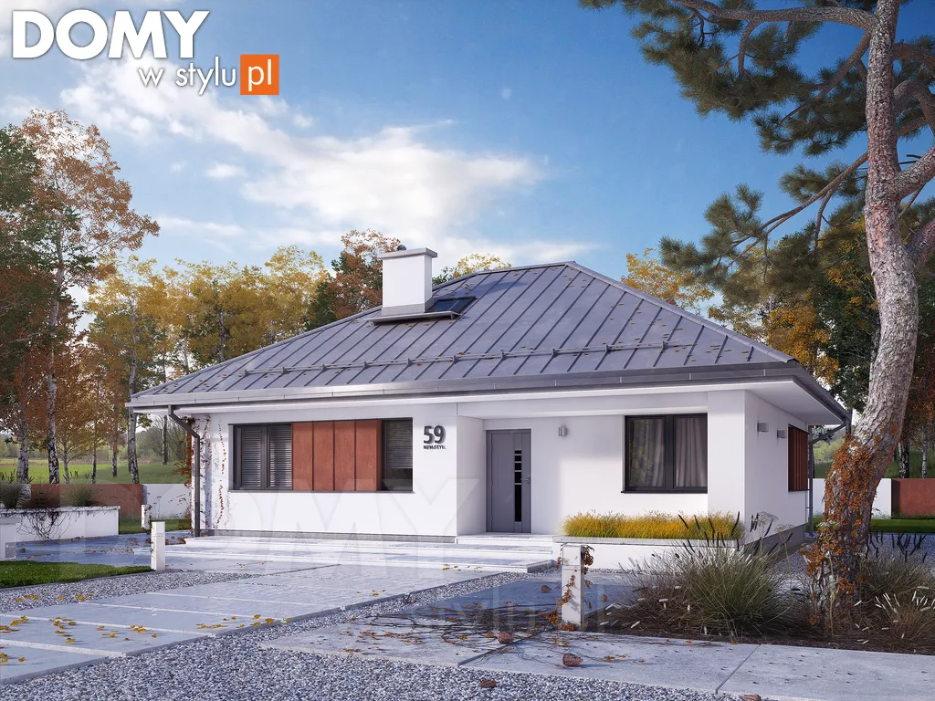 Nowoczesny projekt domu parterowego Mak 2 - wizualizacja frontowa