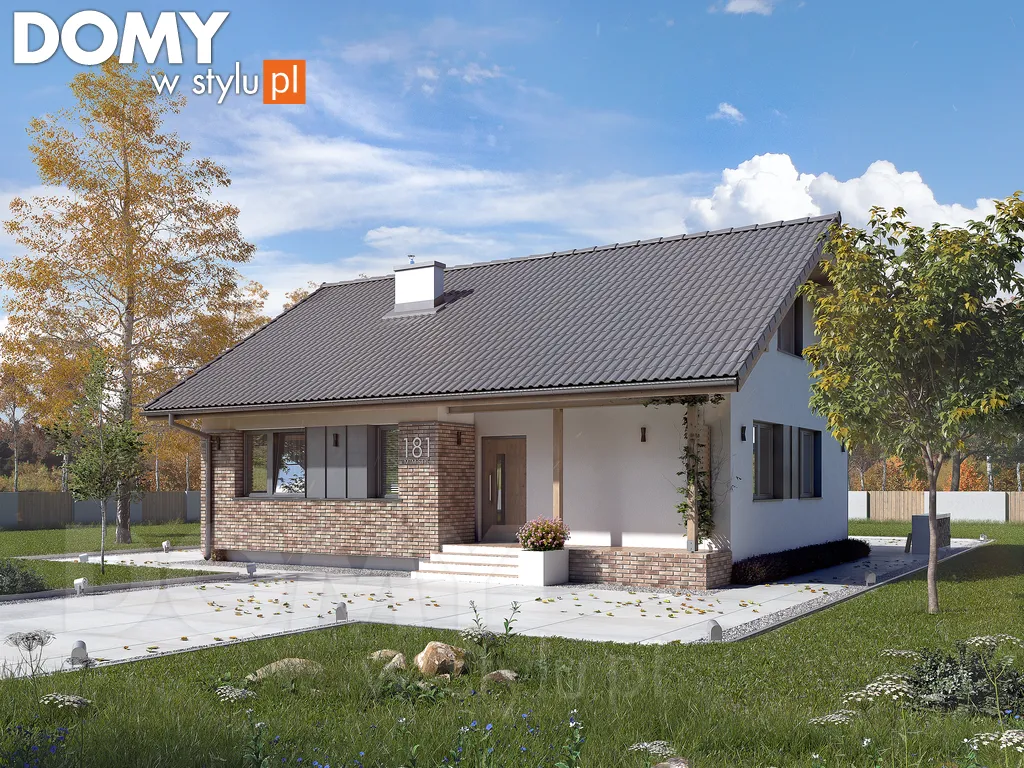 Nowoczesny projekt domu z poddaszem Mak 3 - wizualizacja frontowa