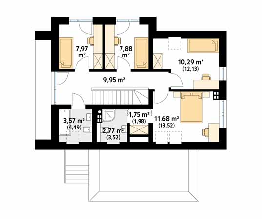 Projekt domu Malachit - rzut poddasza