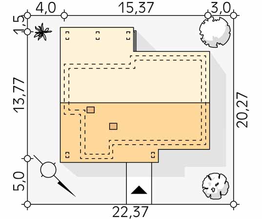 Projekt domu Malmo - usytuowanie na działce