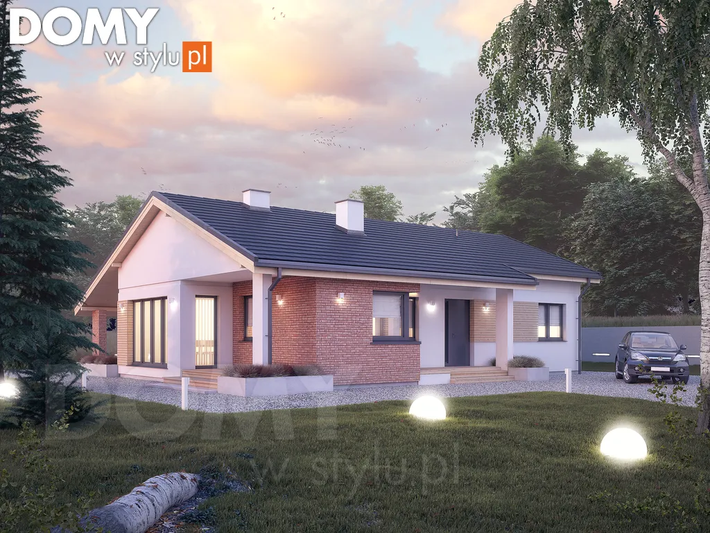 Projekt domu parterowego Malmo - wizualizacja frontowa