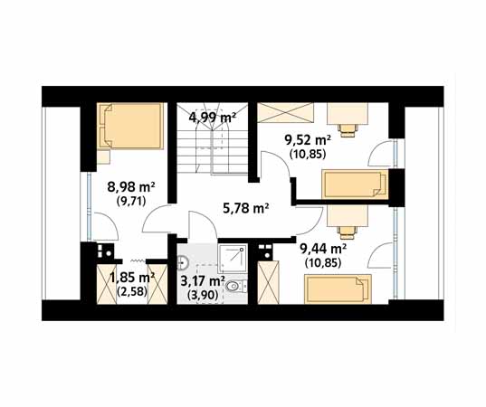 Projekt domu Malutki 2 - rzut poddasza
