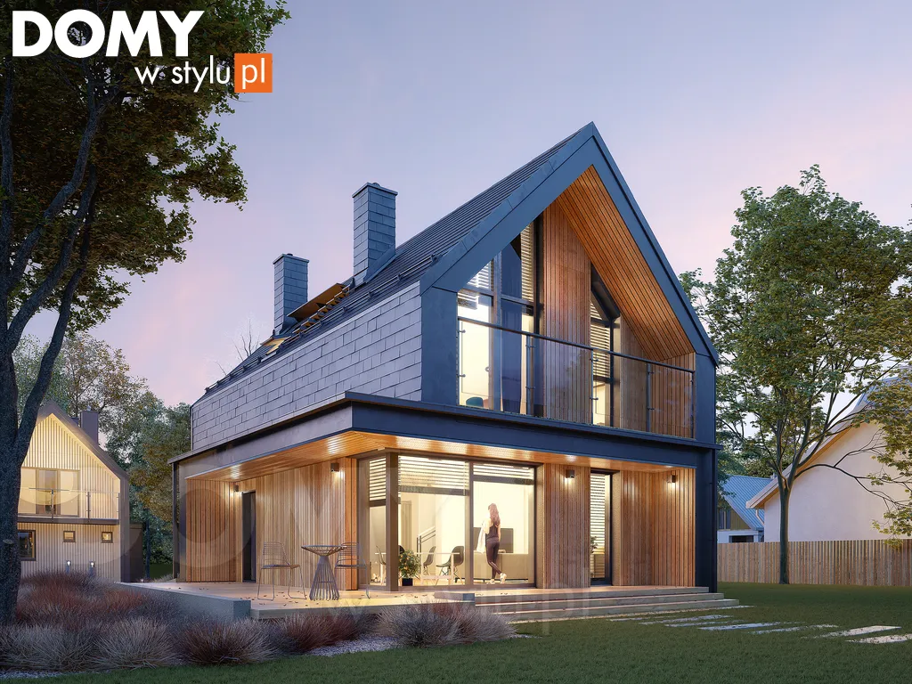 Nowoczesny projekt domu z poddaszem Malutki 2 - wizualizacja frontowa