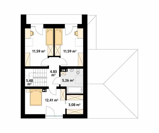 Projekt domu Malutki 4 - rzut poddasza