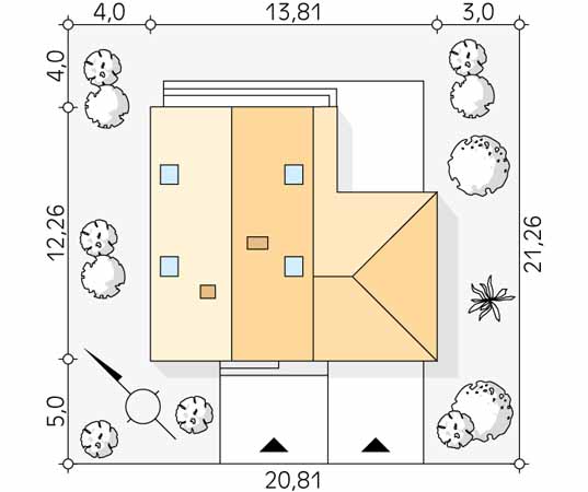 Projekt domu Malutki 4 - usytuowanie na działce