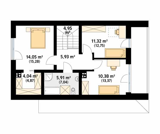 Projekt domu Malutki 5 - rzut poddasza