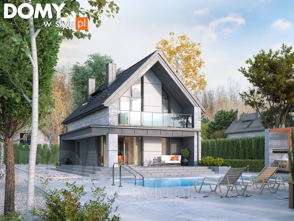 Nowoczesny projekt domu z poddaszem Malutki 5 - wizualizacja frontowa