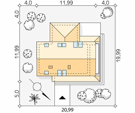 Projekt domu Malutki 7 - usytuowanie na działce