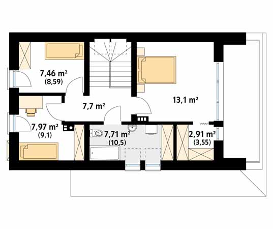 Projekt domu Malutki 8 - rzut poddasza