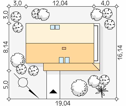 Projekt domu Malutki 8 - usytuowanie na działce