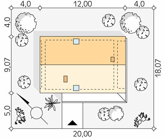 Projekt domu Malutki 9 - usytuowanie na działce