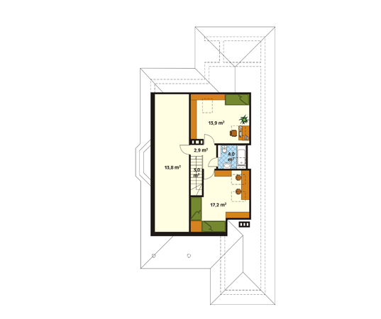 Projekt domu Malwa 2 - rzut poddasza