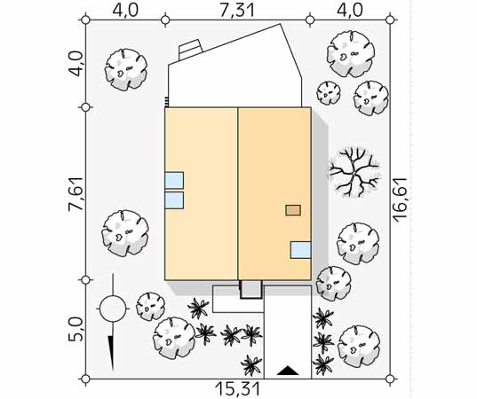 Projekt domu Mandarynka 2 - usytuowanie na działce
