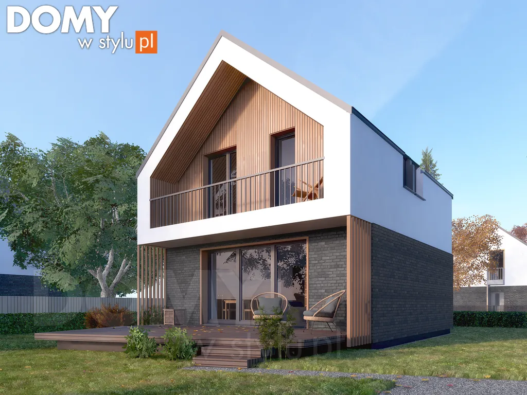 Nowoczesny projekt domu z poddaszem Mandarynka 2 - wizualizacja frontowa