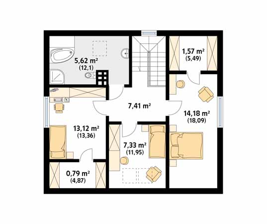 Projekt domu Manta dr-S - rzut poddasza